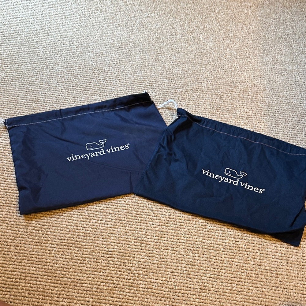 2 - Vineyard Vines Blue Logo Drawstring Bags
